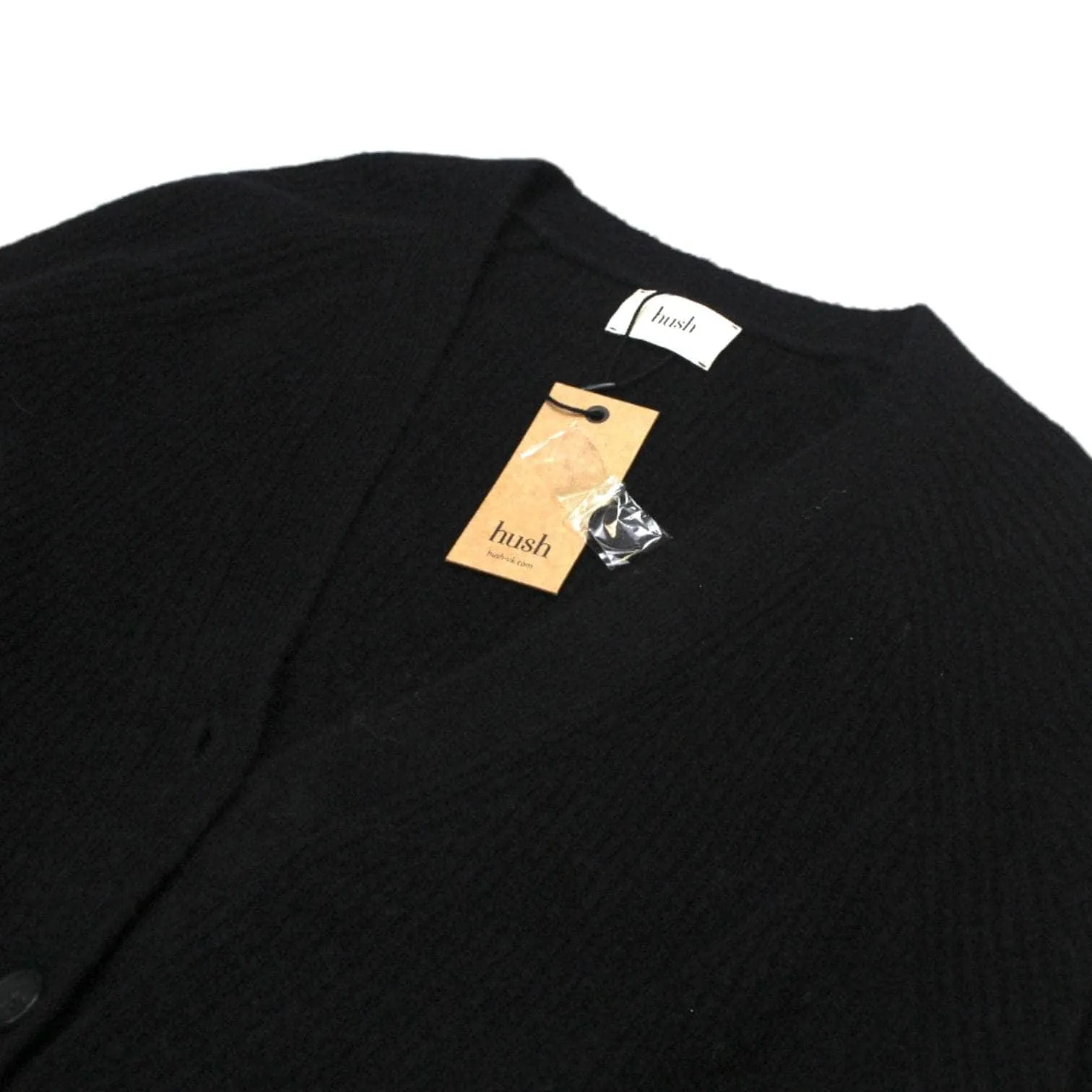 Hush Black Ribbed Knit Cardigan