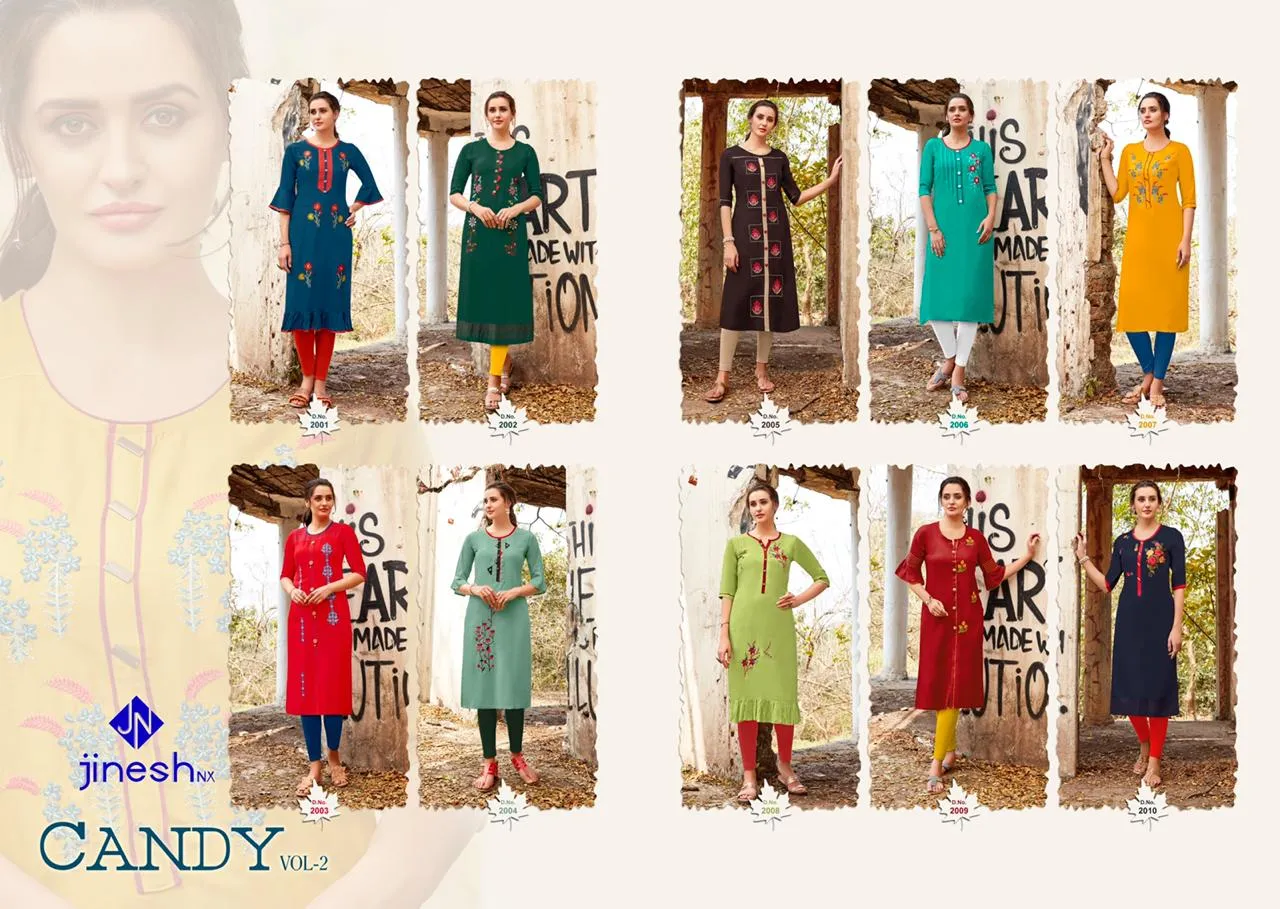 Jinesh Nx Candy Rayon Slub Designer Kurti Collection