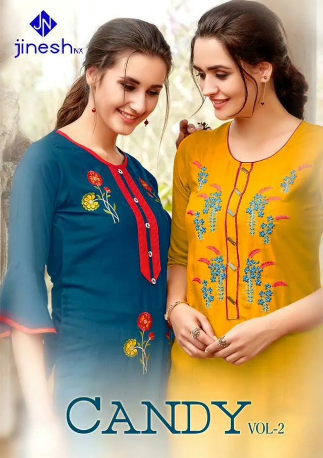 Jinesh Nx Candy Rayon Slub Designer Kurti Collection