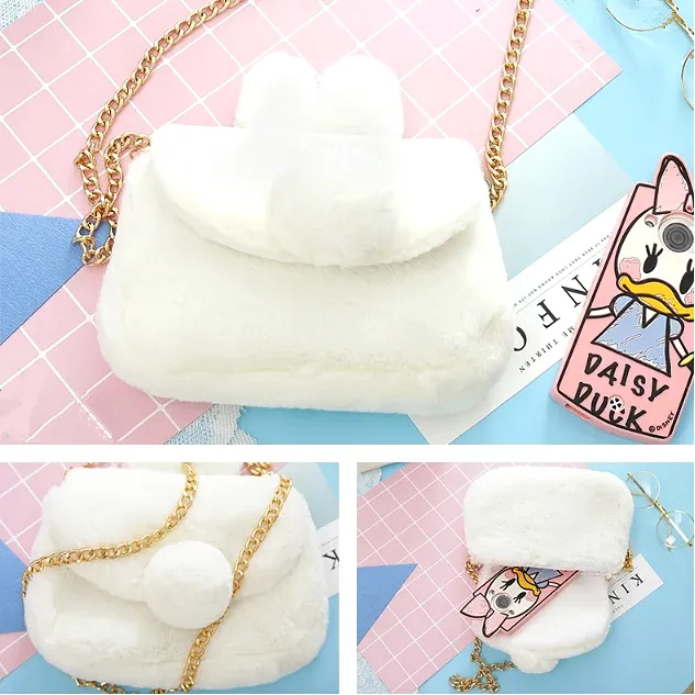 Kawaii Plush Bunny Ear Shoulder Bag AD12163