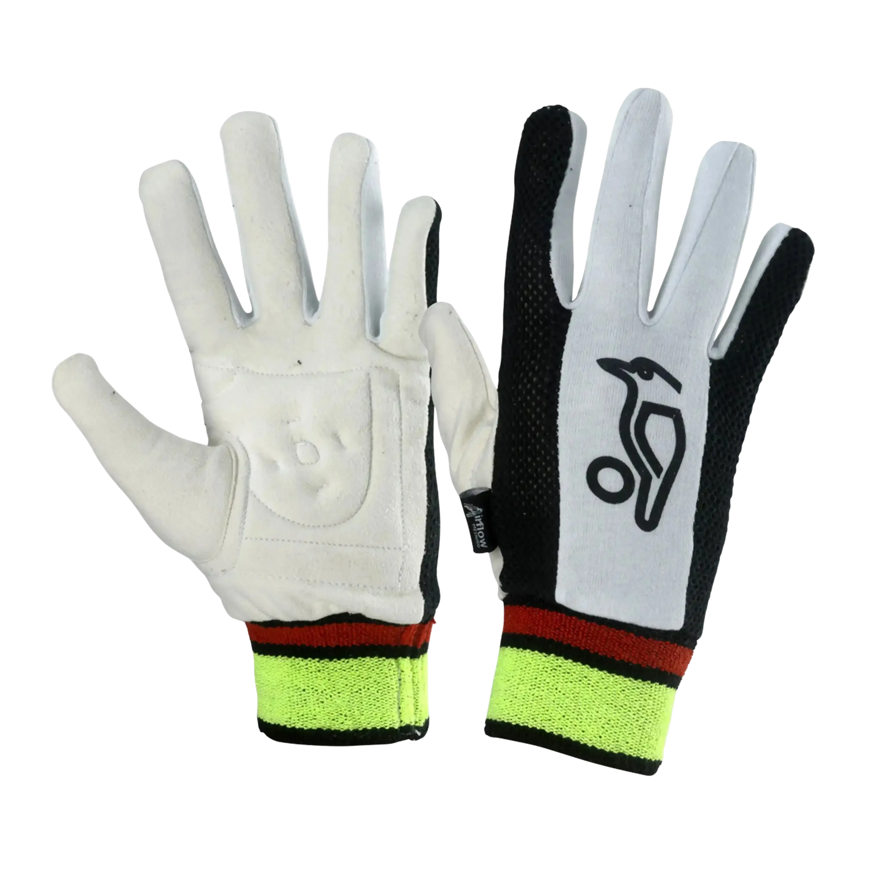 Kookaburra Padded Chamois Inner Gloves for Kids in White & Black