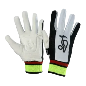 Kookaburra Padded Chamois Inner Gloves for Kids in White & Black