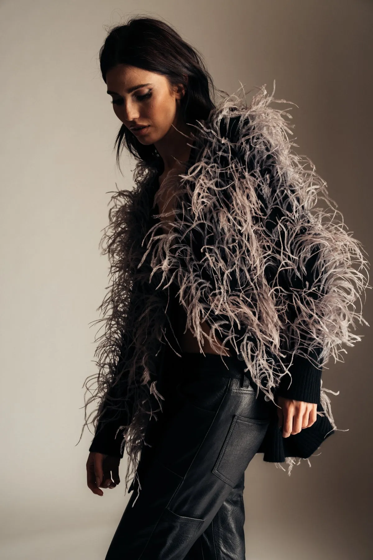 LIBERTINE | 'WHAM BAM' FEATHERY CARDIGAN