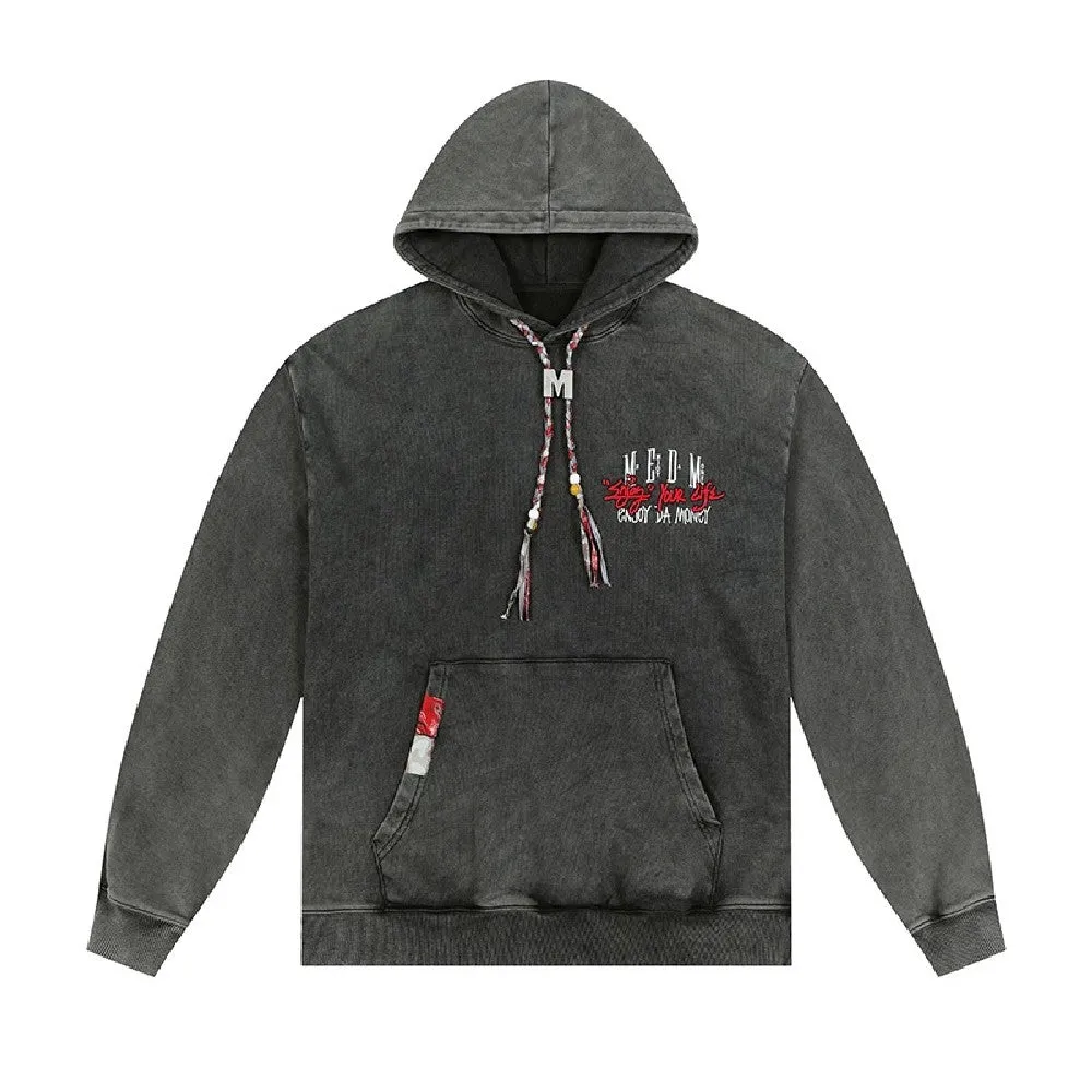 Logo Embroidered Washed Hoodie