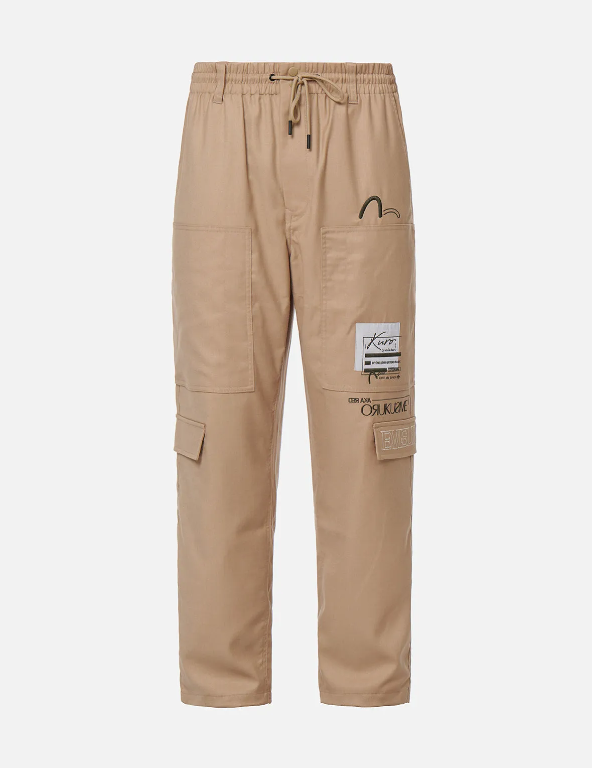 Logo Patch Wide Leg Cargo Pants