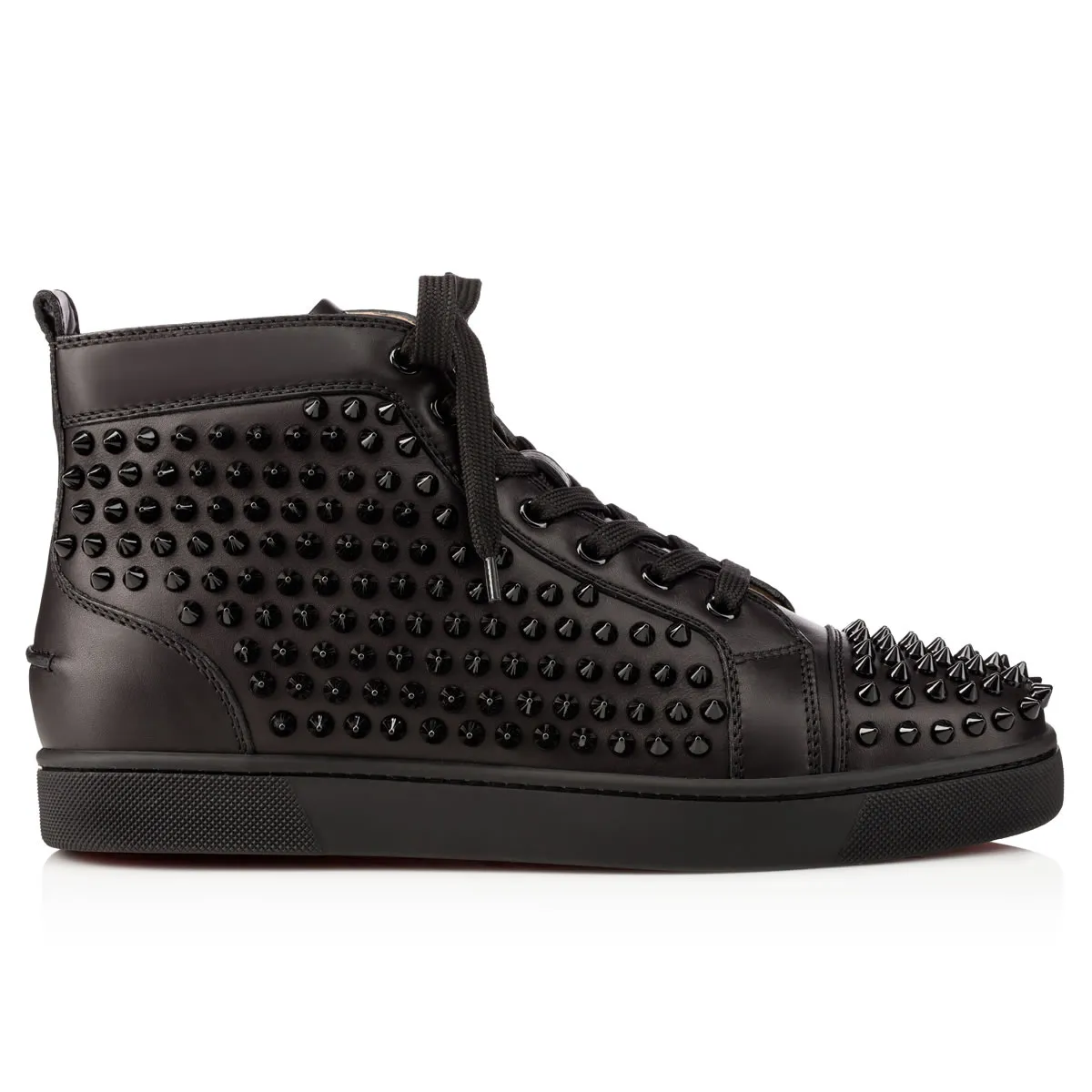 Louis Spikes Sneakers - Calf leather and spikes - Black - Men