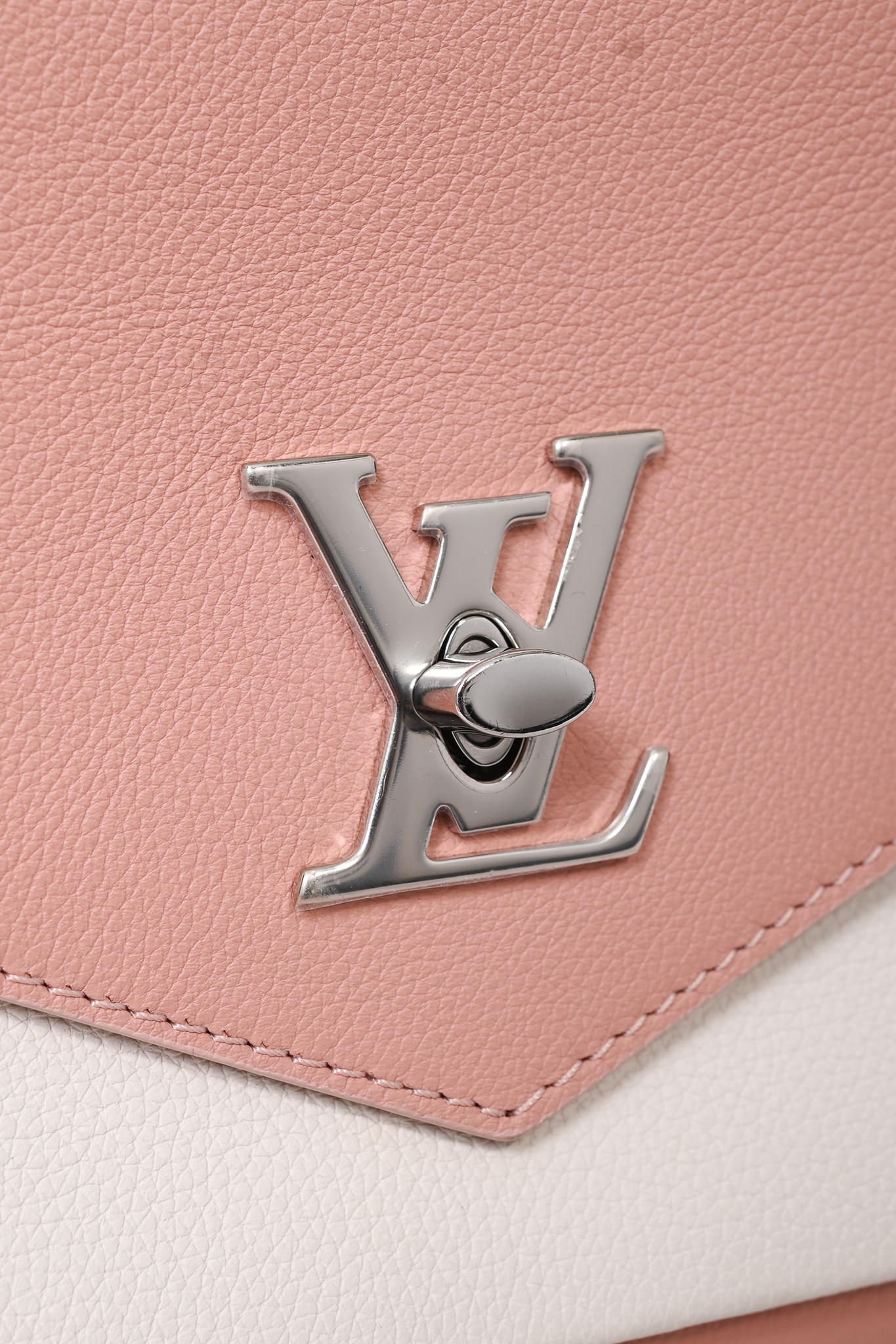 Louis Vuitton 2018 Pink/White Leather Mylockme Crossbody Bag