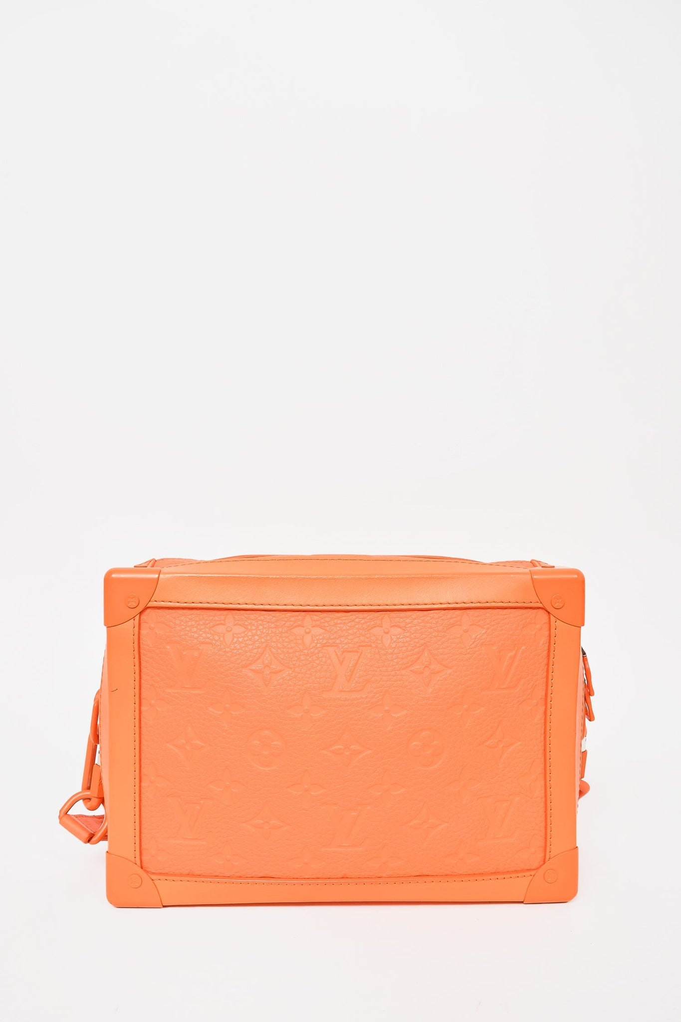 Louis Vuitton Orange Embossed Leather Soft Trunk Crossbody Bag