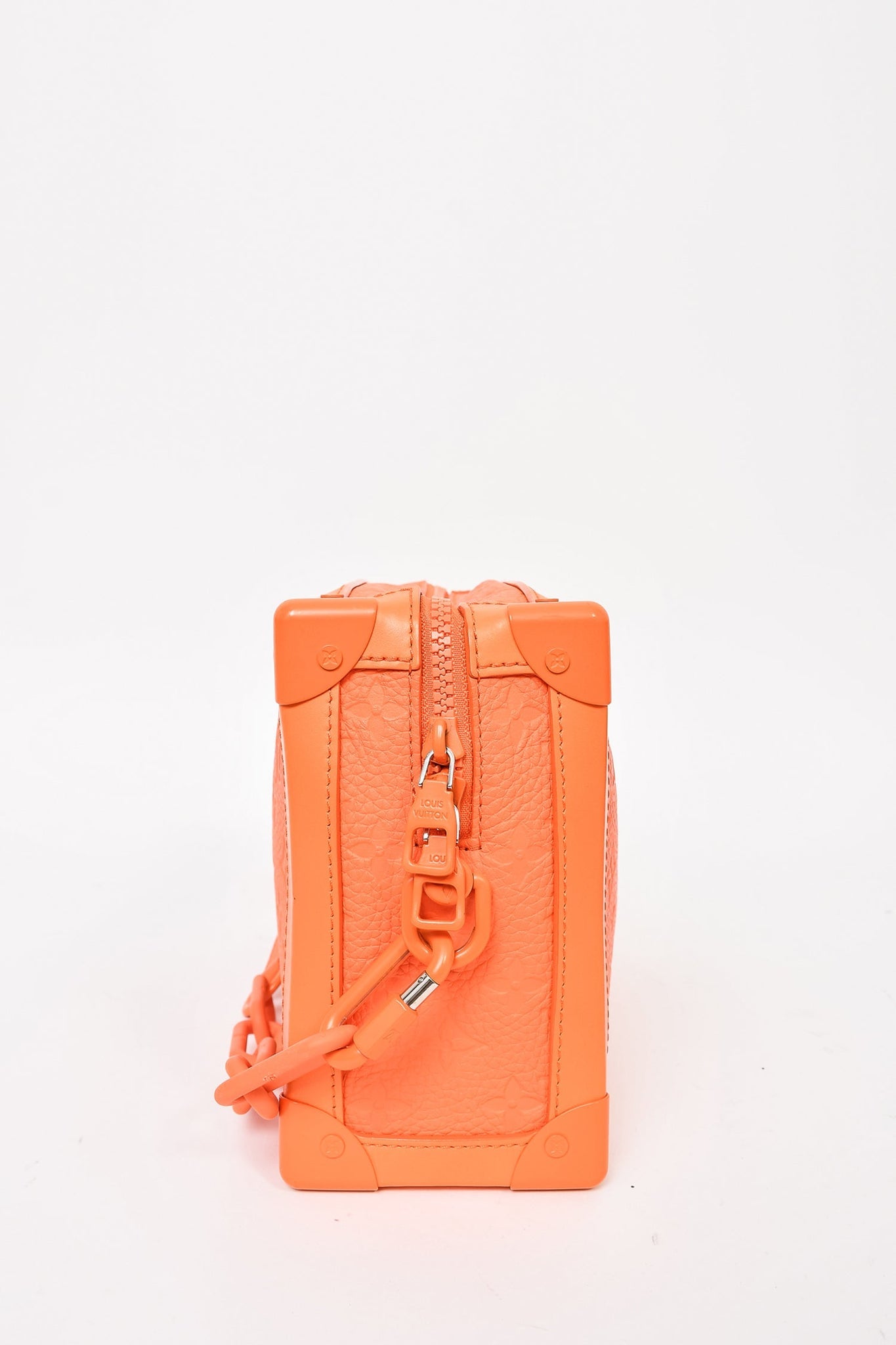 Louis Vuitton Orange Embossed Leather Soft Trunk Crossbody Bag