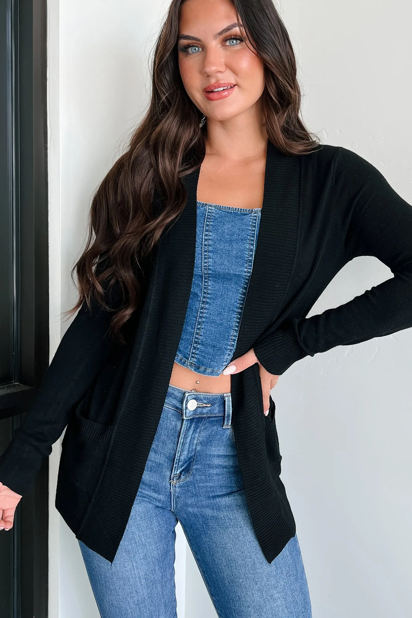 Made Me Realize Lightweight Cardigan (Black)