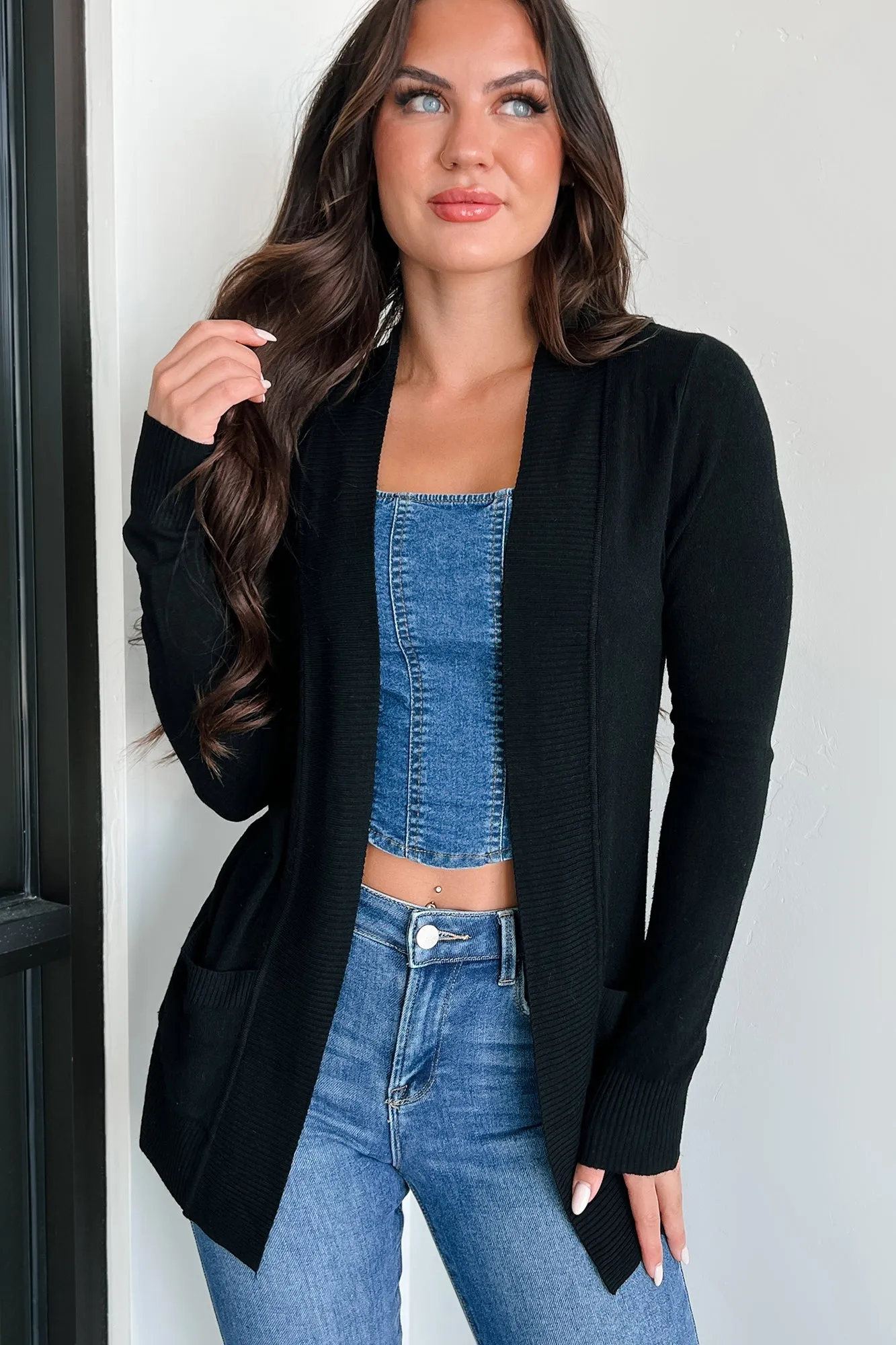 Made Me Realize Lightweight Cardigan (Black)