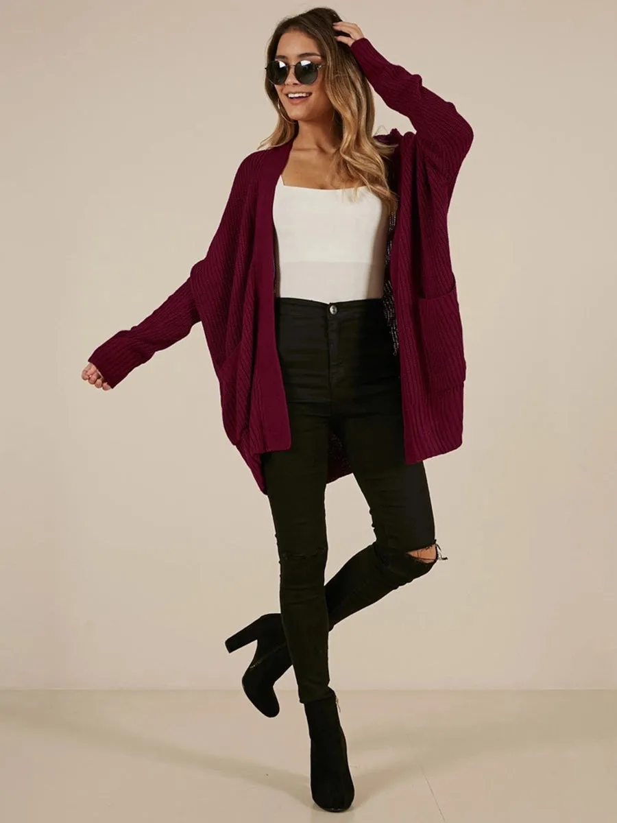 Manteau en Tricot Cardigan avec Poches