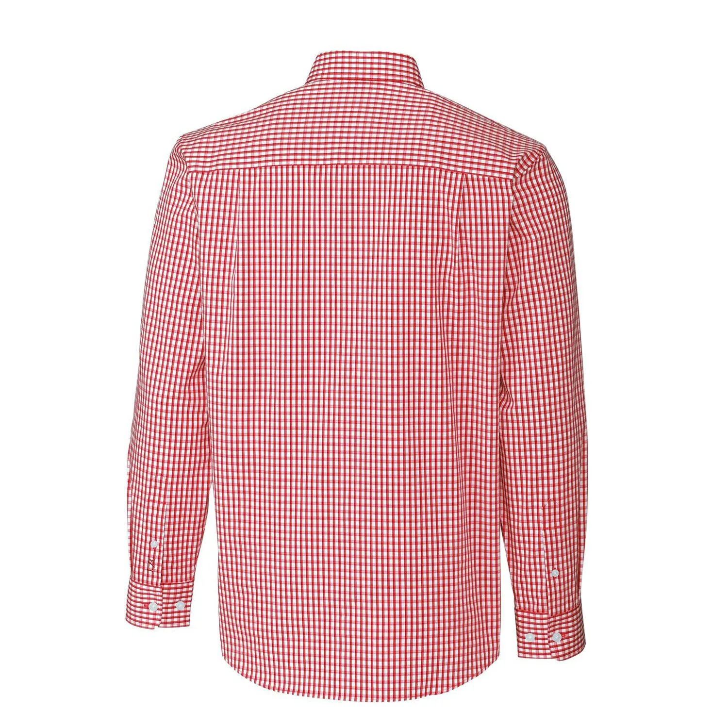 Men's Cutter & Buck Cardinal Arkansas Razorbacks Easy Care Stretch Gingham Big & Tall Long Sleeve Button-Down Shirt