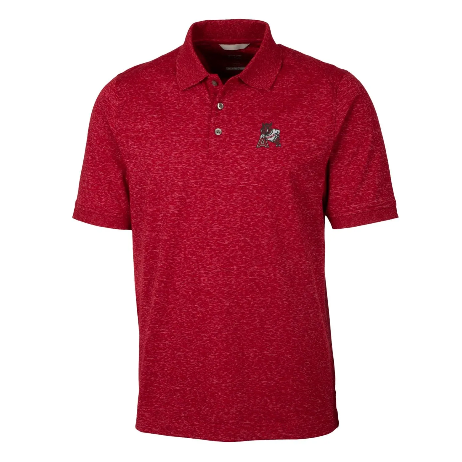 Men's Cutter & Buck Cardinal Arkansas Razorbacks Vault Advantage Tri-Blend Space Dye Big & Tall Polo