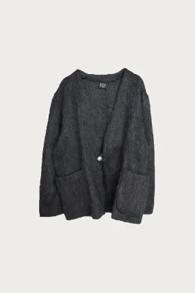 Mohair Cardigan - Charcoal Grey