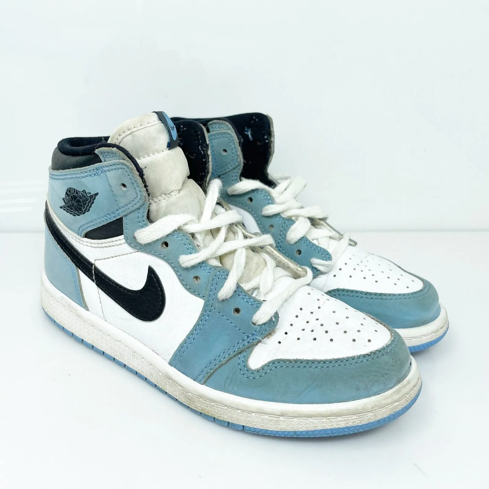 Nike Boys Air Jordan 1 High AQ2664-134 Blue Basketball Shoes Sneakers Size 1Y