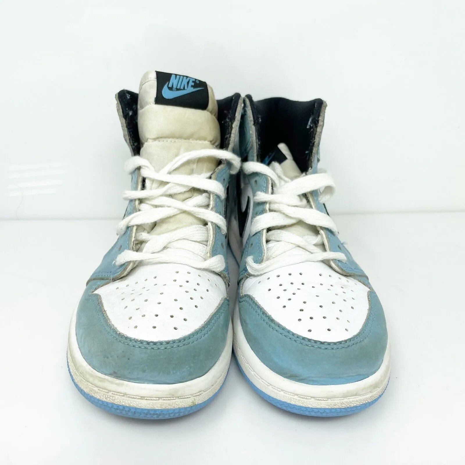 Nike Boys Air Jordan 1 High AQ2664-134 Blue Basketball Shoes Sneakers Size 1Y