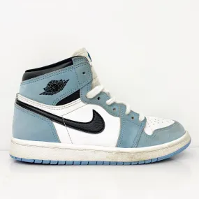 Nike Boys Air Jordan 1 High AQ2664-134 Blue Basketball Shoes Sneakers Size 1Y