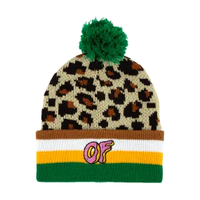 OF Leopard Pom Pom Beanie