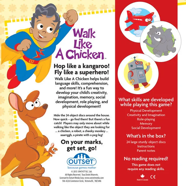 Outset Media Walk Like a Chicken - A Preschool Activity Game of Hide-and-Seek