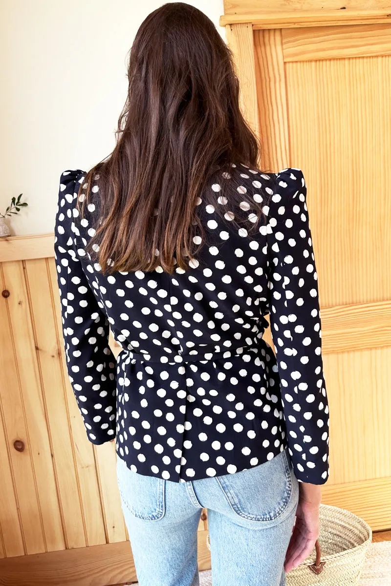 Paris Jacket - Painterly Dots Black + Ivory