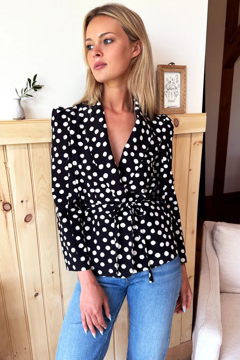 Paris Jacket - Painterly Dots Black + Ivory