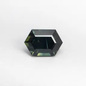 Parti Teal Blue Step Cut Sapphire - 1.78ct Hexagon