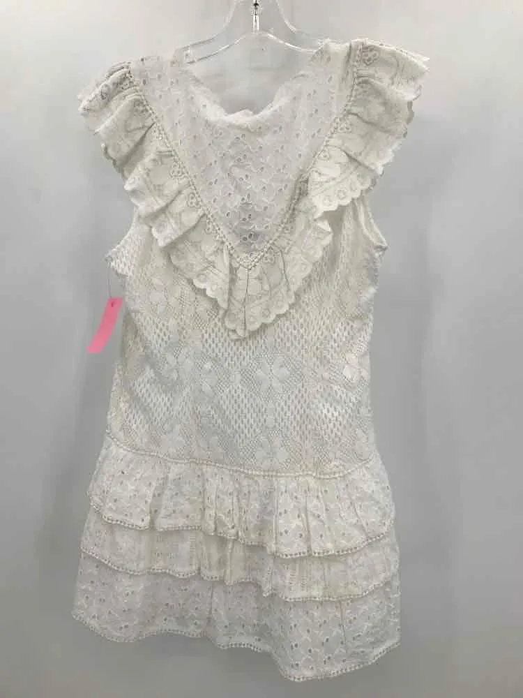 Pre-Owned Love Shack Fancy White Size 4 Short Short Sleeve Dress