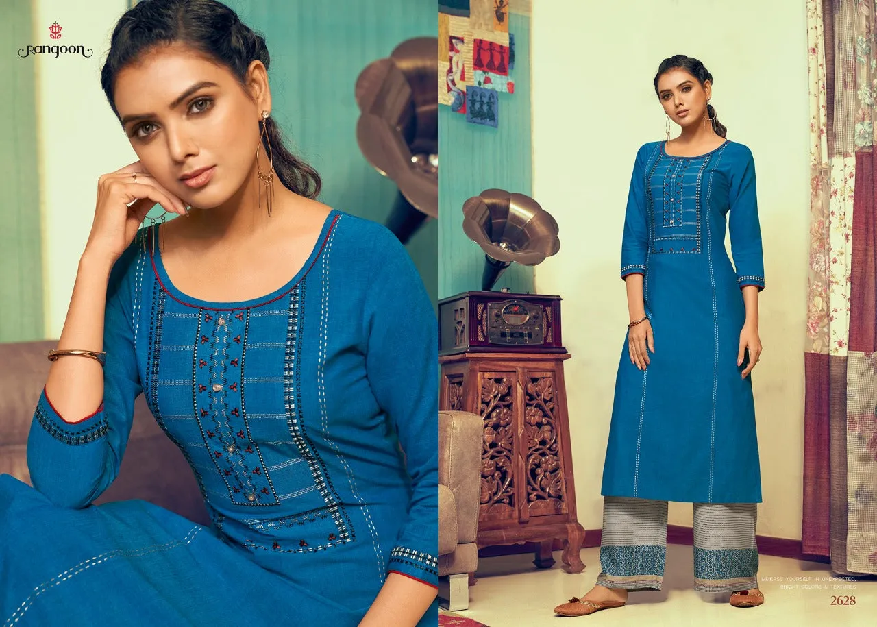 Rangoon Pickup Kurti With Bottom Cotton Designer Salwar Kurtis