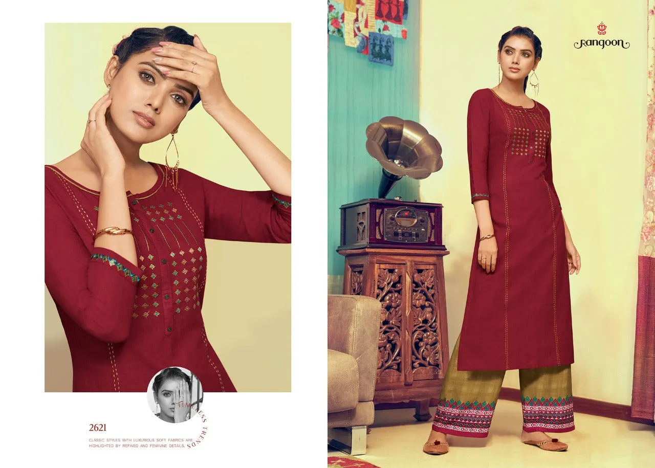 Rangoon Pickup Kurti With Bottom Cotton Designer Salwar Kurtis