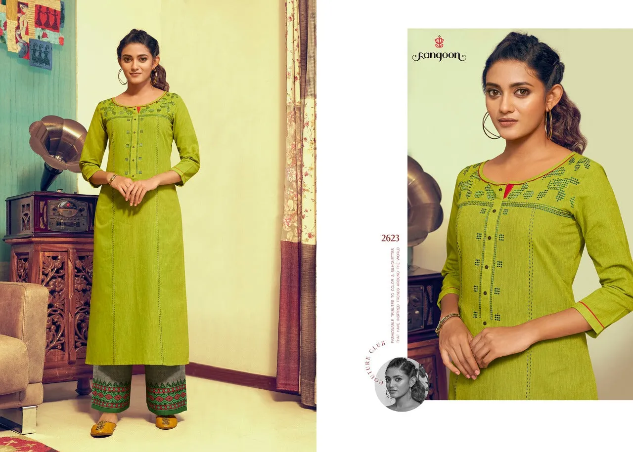 Rangoon Pickup Kurti With Bottom Cotton Designer Salwar Kurtis