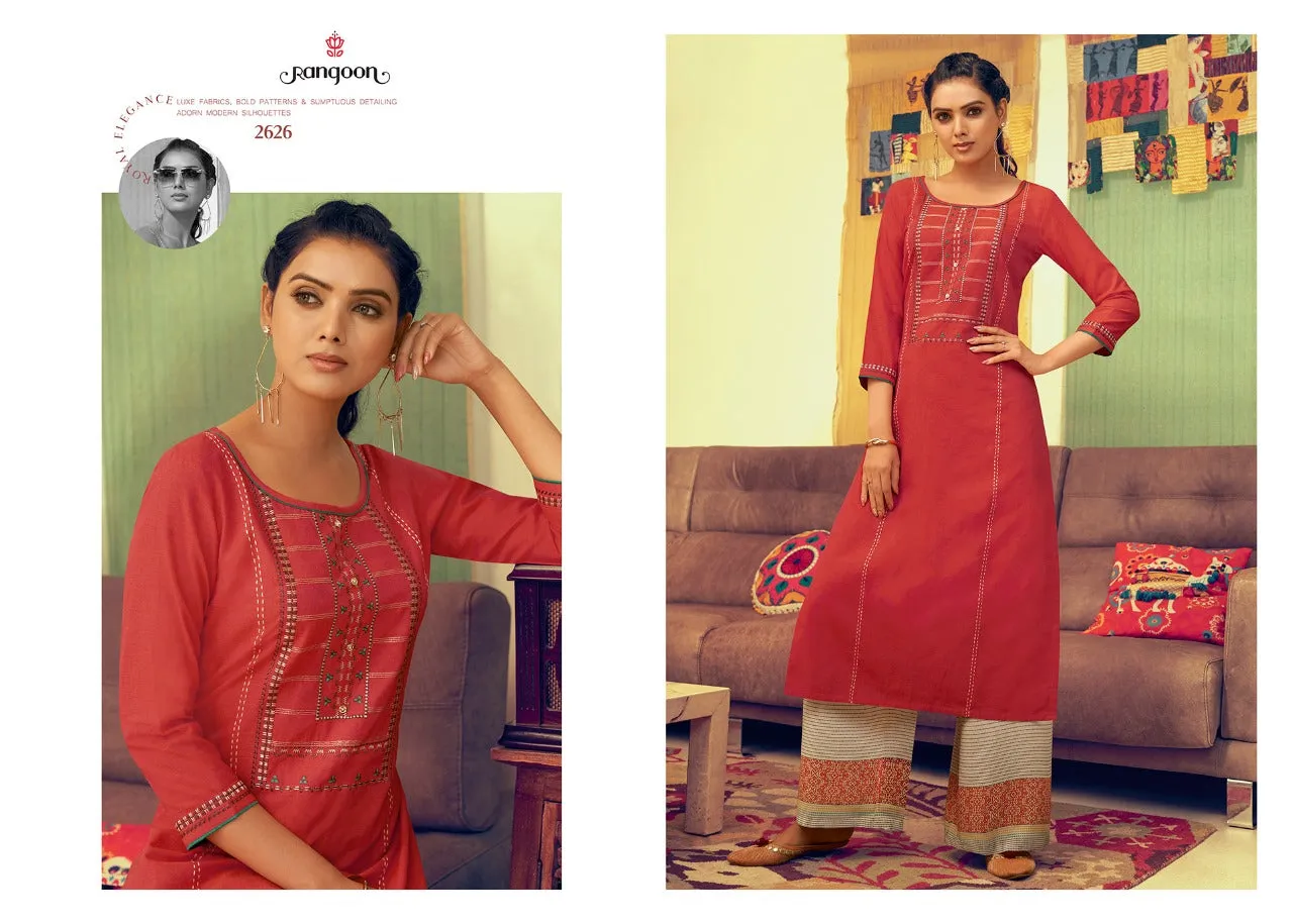 Rangoon Pickup Kurti With Bottom Cotton Designer Salwar Kurtis