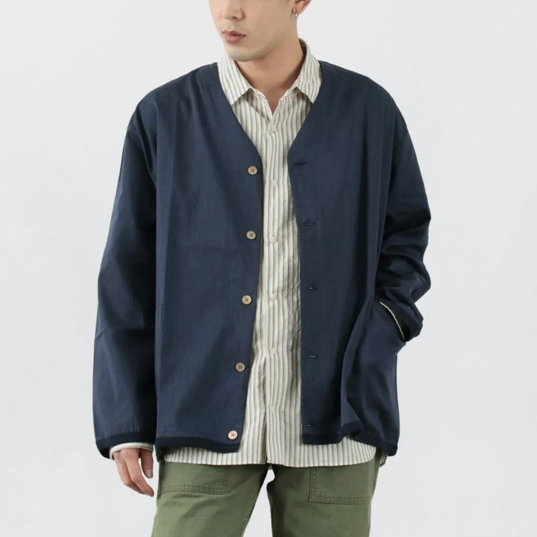 RE MADE IN TOKYO JAPAN（アールイー） リネン クールマックス シャツカーディガン / メンズ 羽織 春夏 麻 無地 日本製 シンプル Linen Cool Max Shirt Cardigan