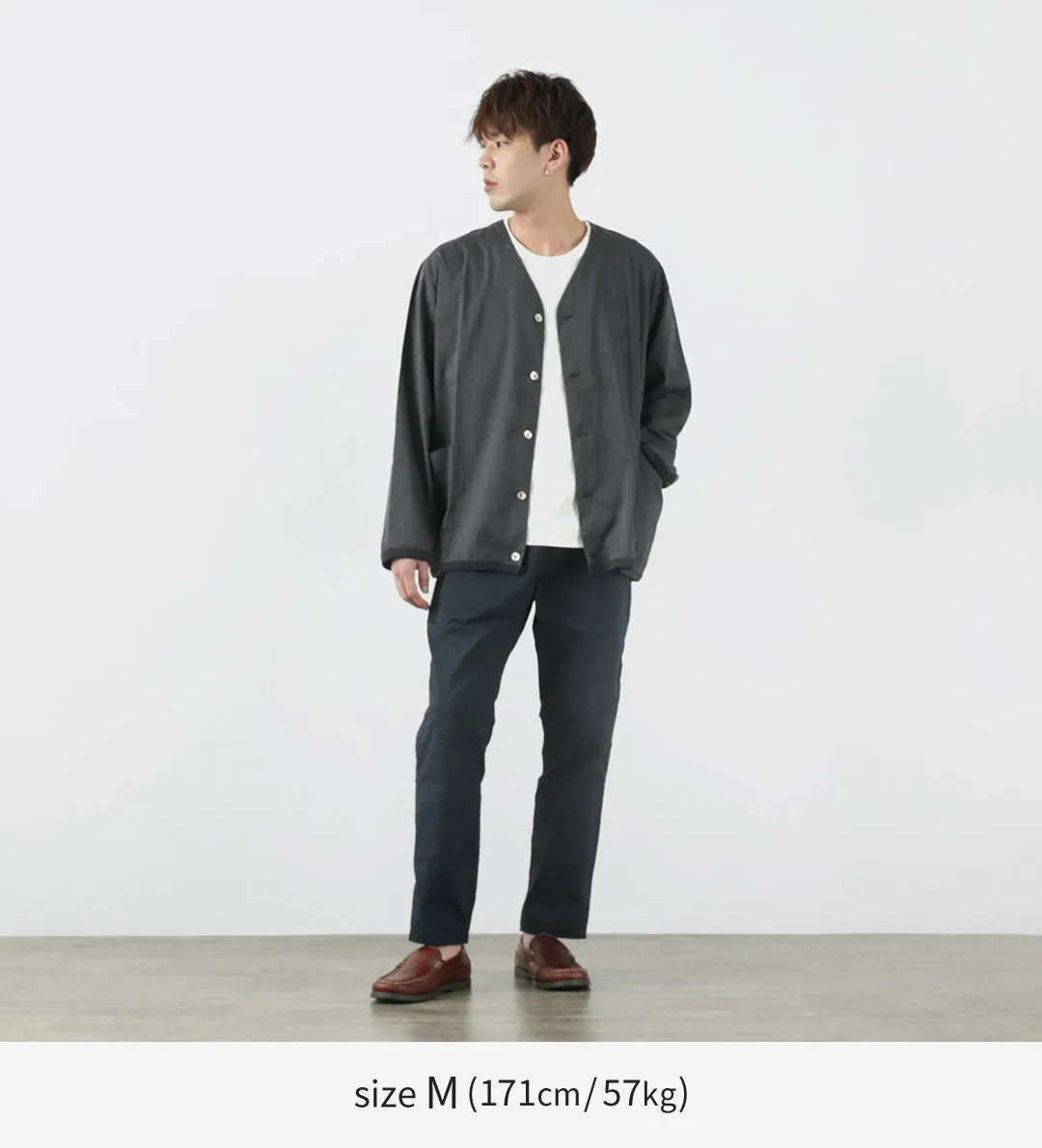 RE MADE IN TOKYO JAPAN（アールイー） リネン クールマックス シャツカーディガン / メンズ 羽織 春夏 麻 無地 日本製 シンプル Linen Cool Max Shirt Cardigan