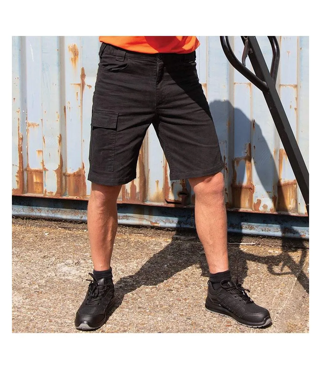 Result mens work-guard super stretch slim chino shorts black Result Work-Guard