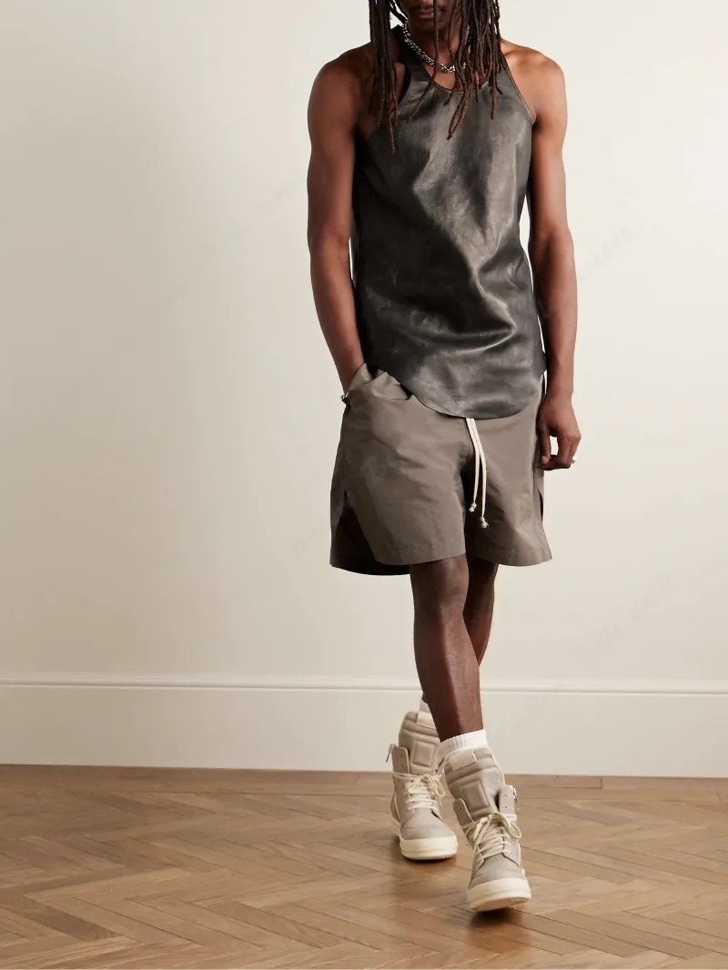 RICK OWENS  |Unisex Street Style Plain Leather Oversized Designers Tanks