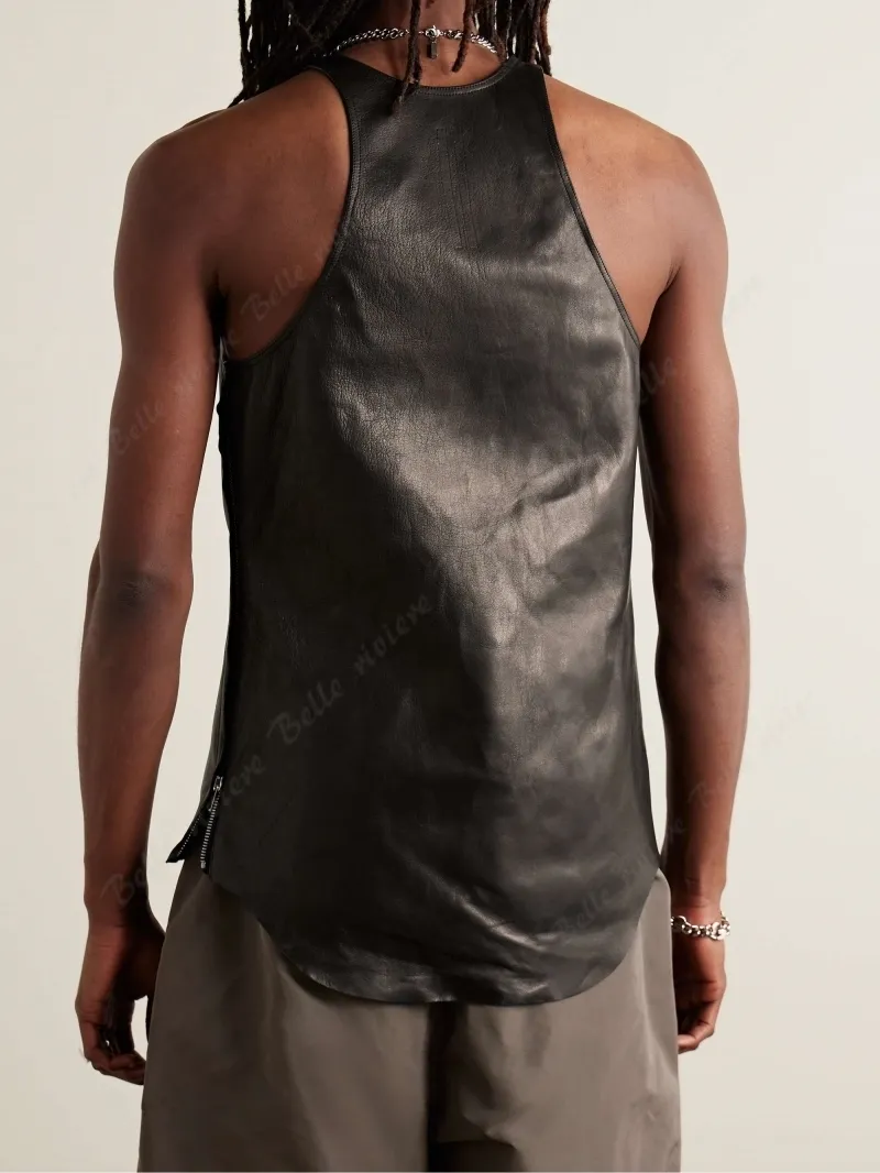 RICK OWENS  |Unisex Street Style Plain Leather Oversized Designers Tanks