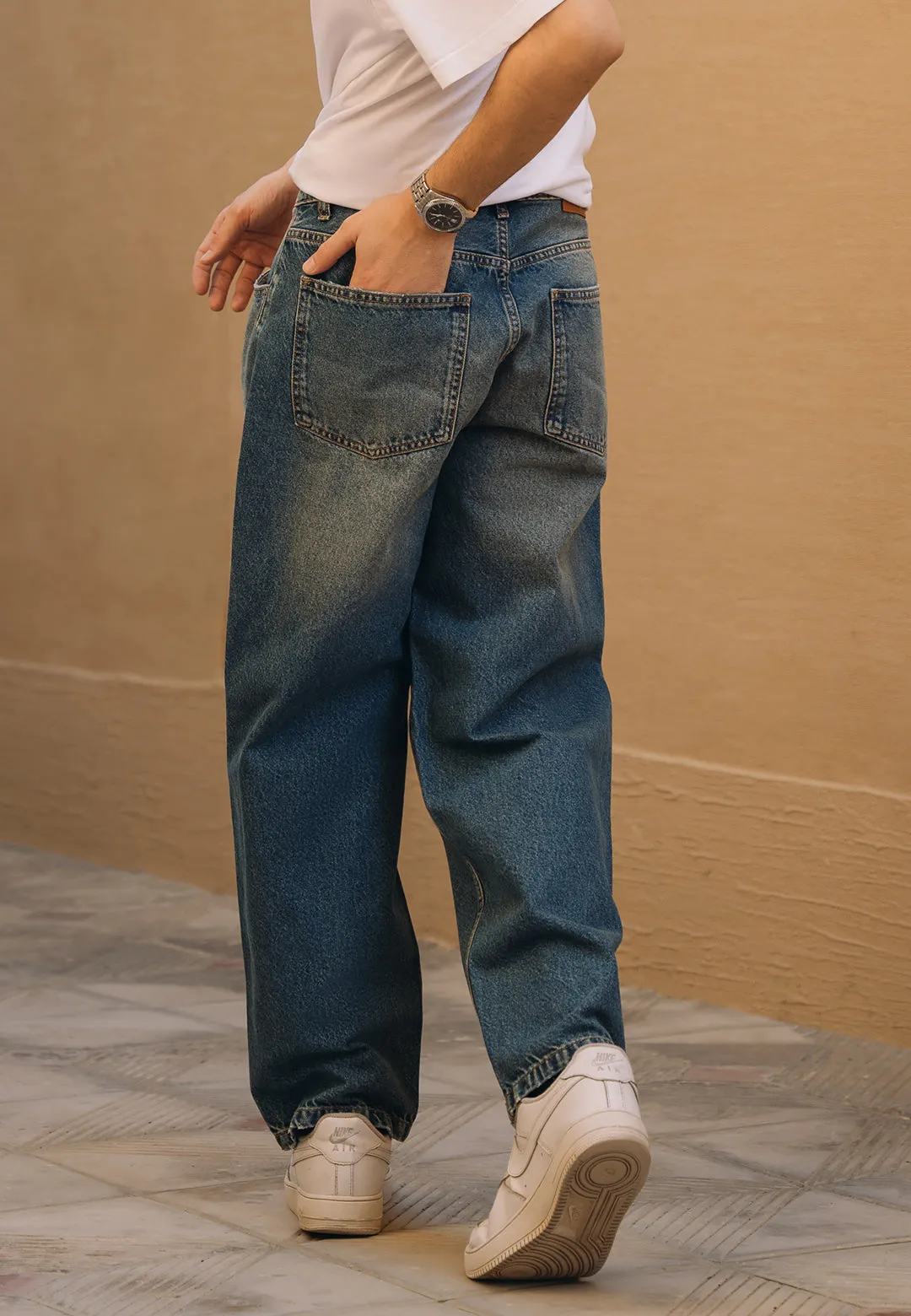 Ripped Baggy Fit Jeans - Tint Over Dyed