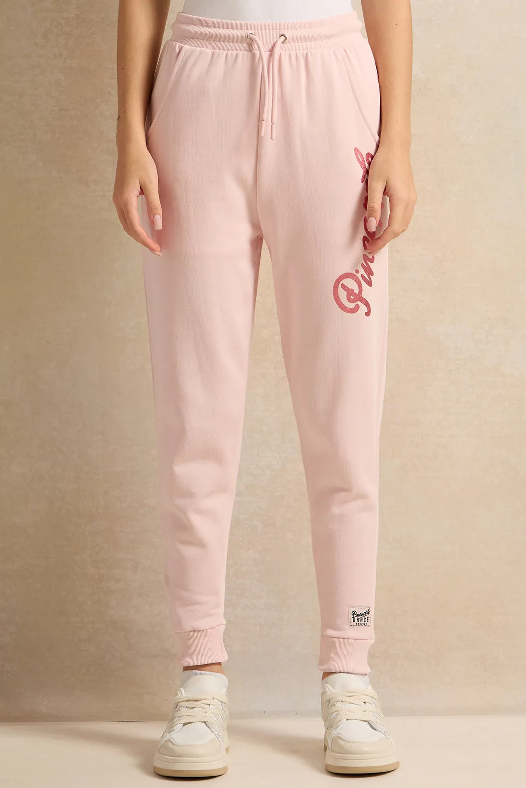 Senior Girls Pink Pineapple Print Active Pants