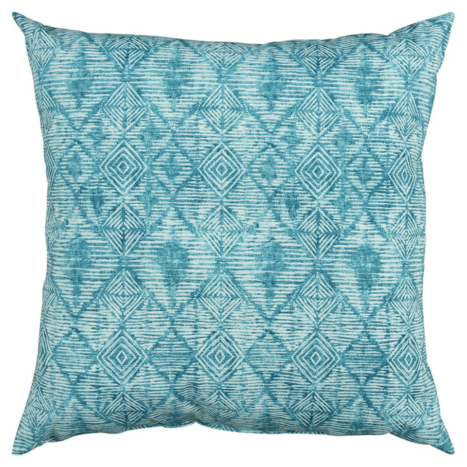 Set of Two 22 X 22 Teal Blue Indoor Outdoor Throw Pillow Cover & Insert