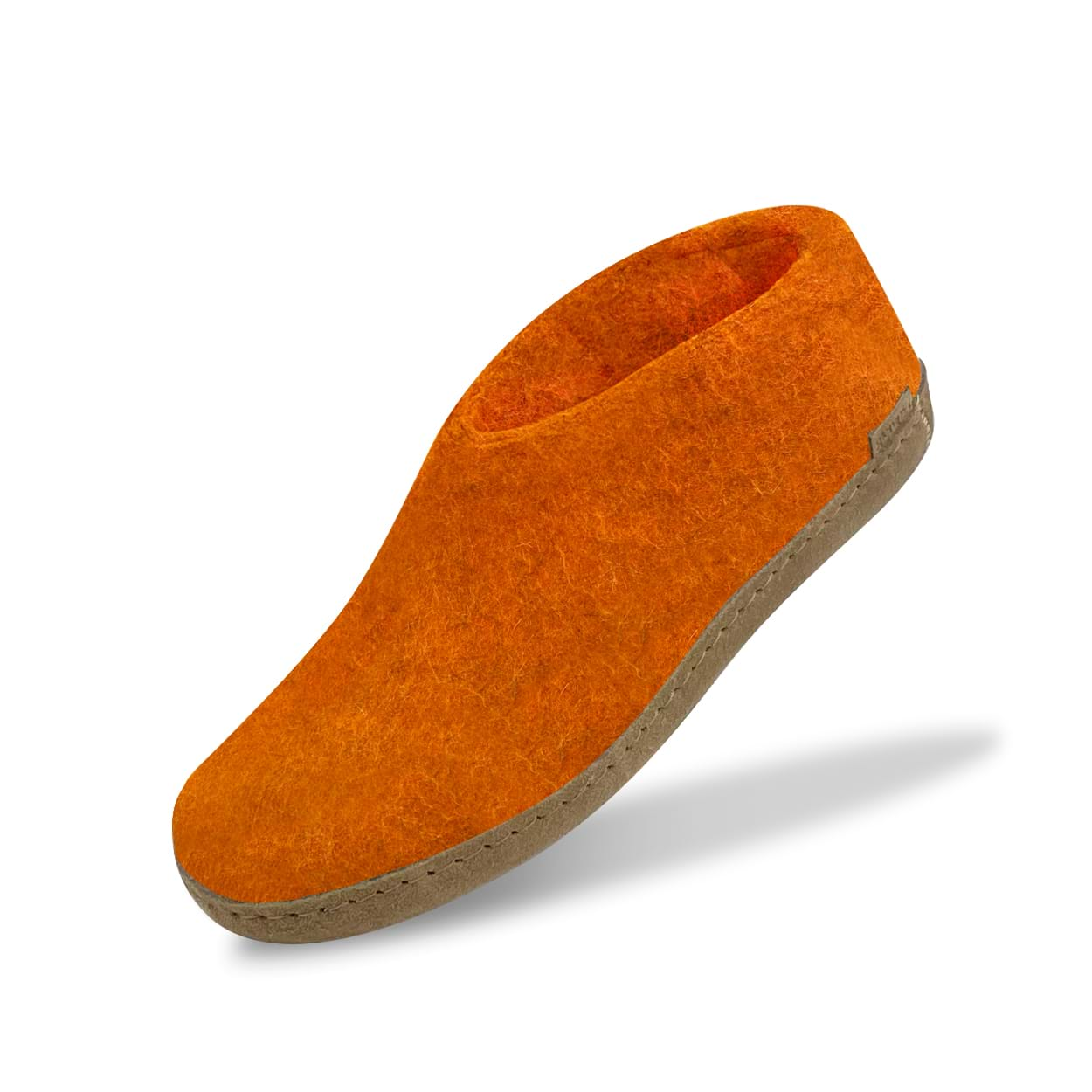 Shoe with leather sole - Orange