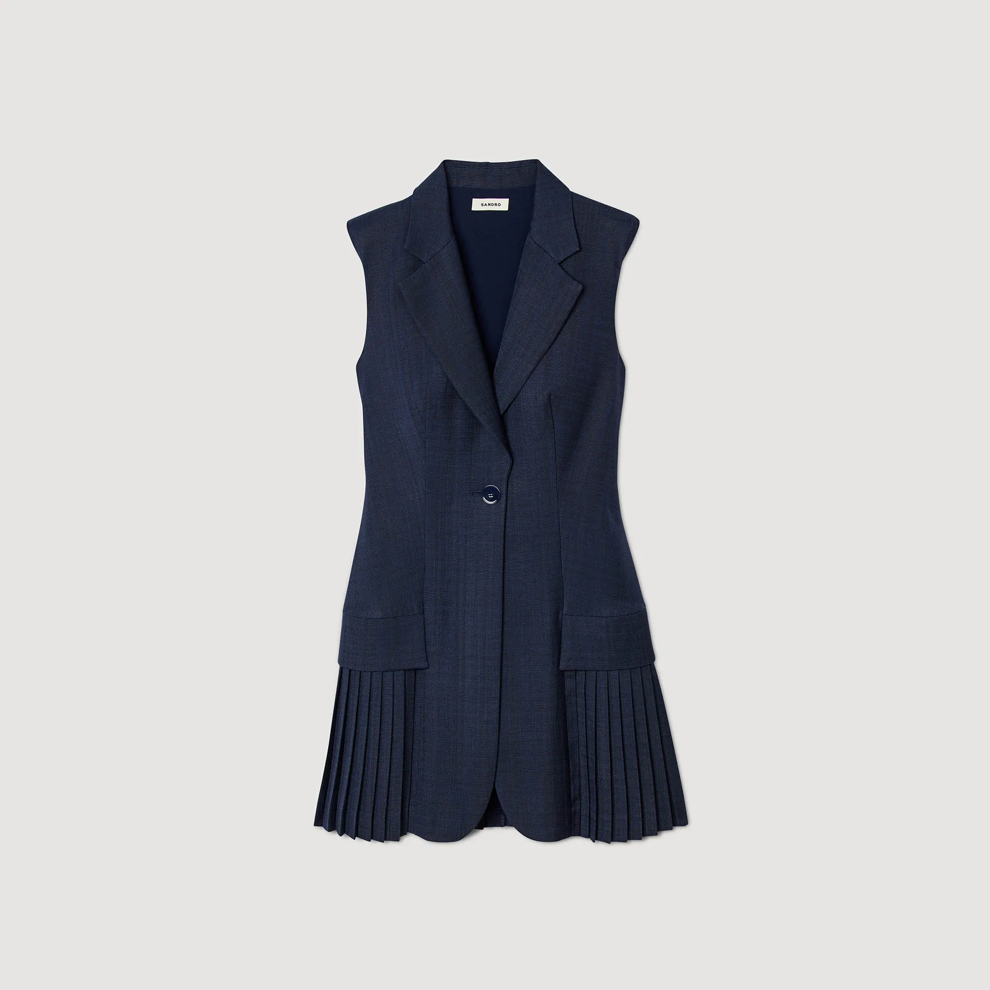 Short pleated suit dress