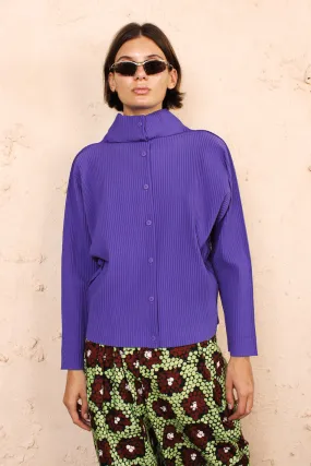 Soft Pleated Cardigan Purple