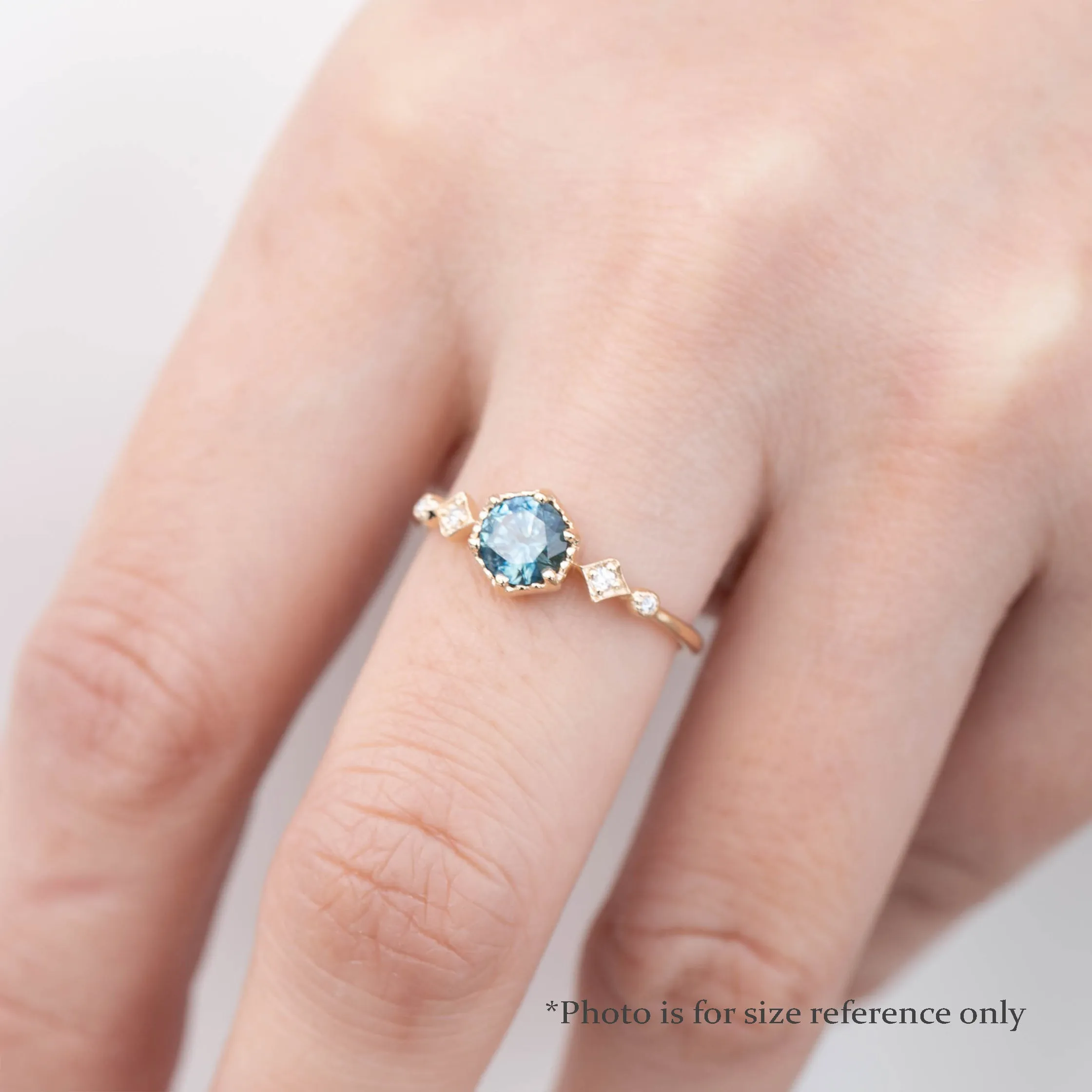 Stella Ring 0.75ct Teal Blue Montana Sapphire, 14K Yellow Gold (One of a kind)