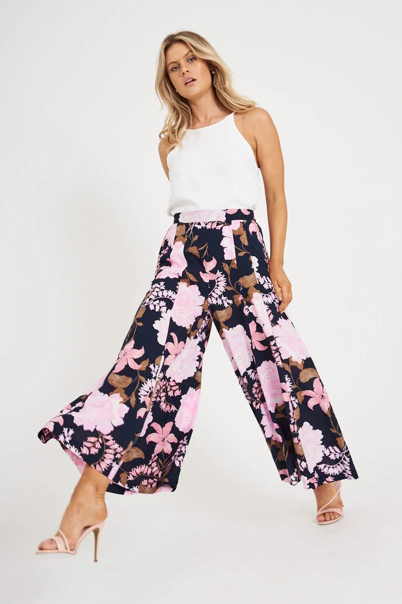 Sugary Pants in Navy with Pink and Lilac Floral