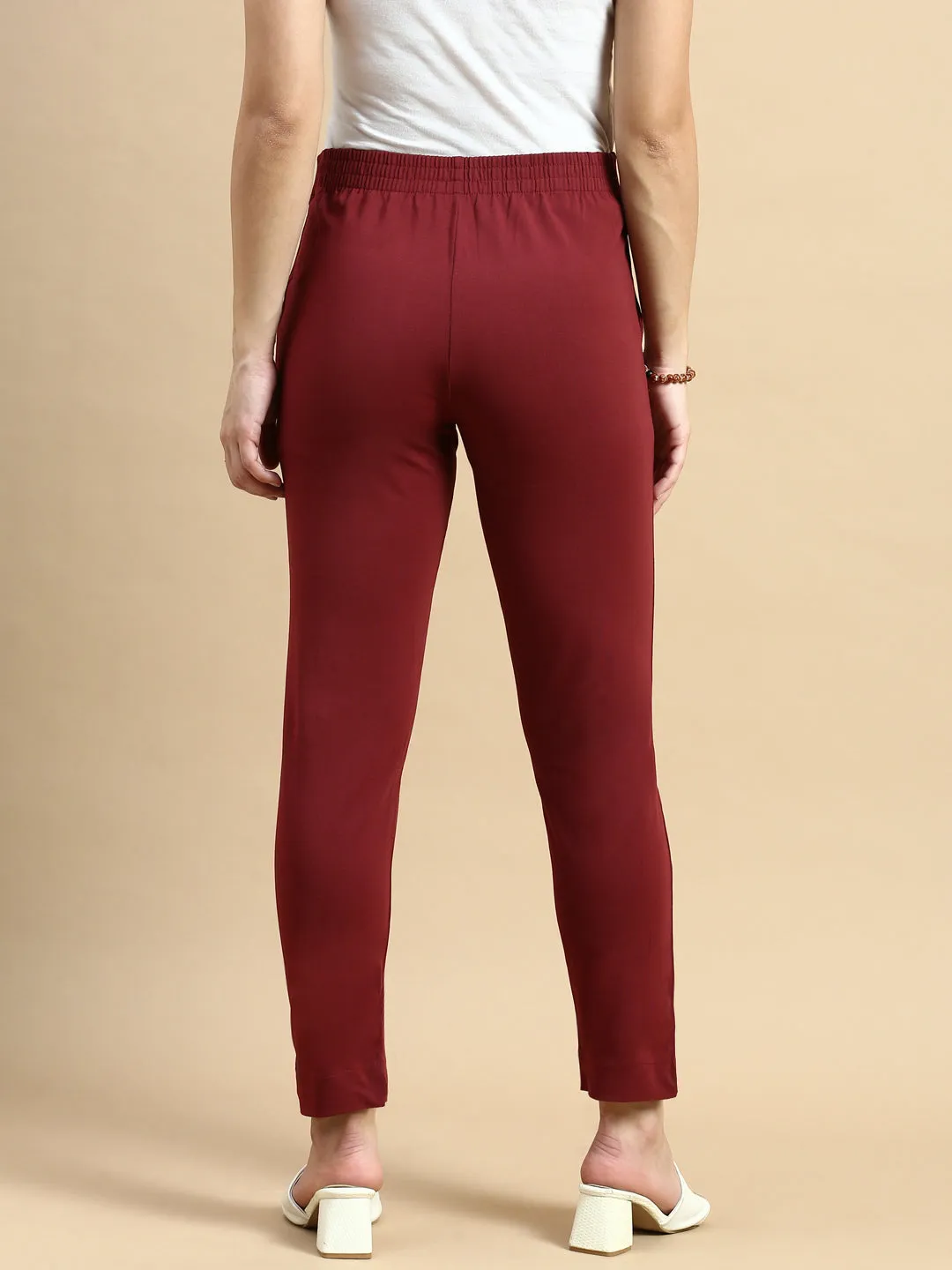 Super Stretch Kurti Pant-Maroon