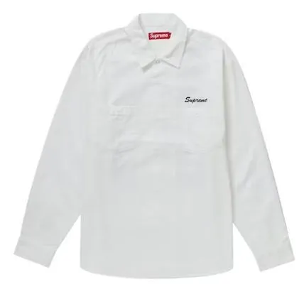 Supreme  |Unisex Street Style Plain Leather Logo Skater Style Shirts