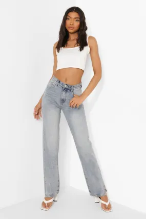 Tall Straight Leg Split Hem Jeans