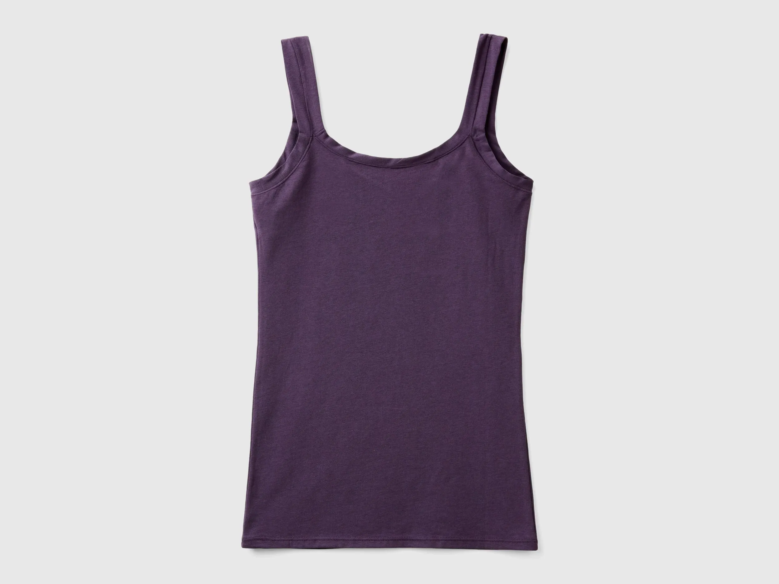 Tank top in super stretch organic cotton - Dark Mauve | Benetton