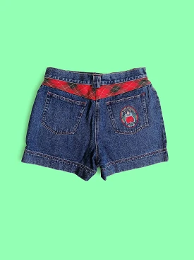 Teddy Patch Denim Shorts - size L